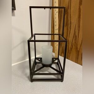 The Partylite Framework Hanging Candle Lantern with Glass Votive Holder